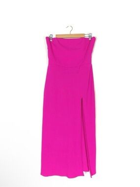 AMANDA UPRICHARD Mandy Midi Dress in Hot Pink Large